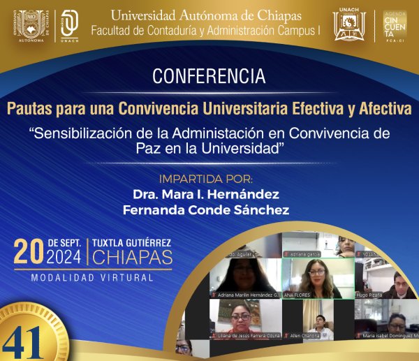 41 | Conferencia: Pautas para una Convivencia Universitaria Efectiva y Afectiva “Sensibilización de la Administración en Convivencia de Paz en la Universidad”