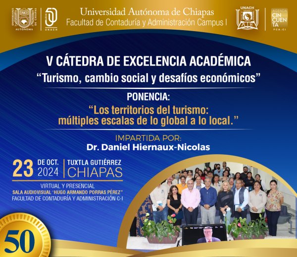 50 | V Cátedra de Excelencia Académica &quot;Turismo, cambio social y desafíos económicos&quot;