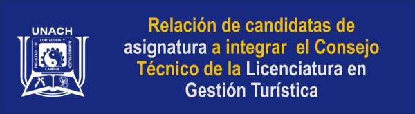 Relación de candidatas de asignatura a integrar  el Consejo Técnico de la Licenciatura en Gestión Turística