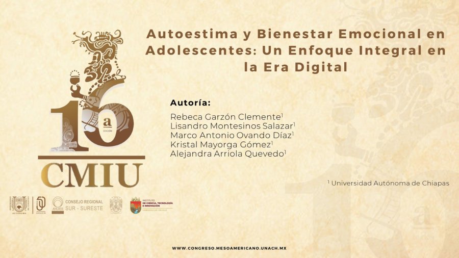 Ponencia: “Autoestima y bienestar emocional en adolescentes: un enfoque integral en la era digital”