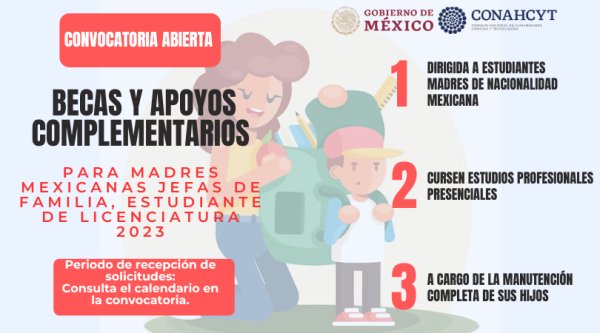 BECAS Y APOYOS COMPLEMENTARIOS PARA MADRES MEXICANAS JEFAS DE FAMILIA,  ESTUDIANTES DE LICENCIATURA