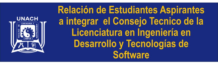 Relación de Estudiantes Aspirantes a integrar el Consejo Técnico de la Licenciatura en Ingeniería en Desarrollo y Tecnologías de Software